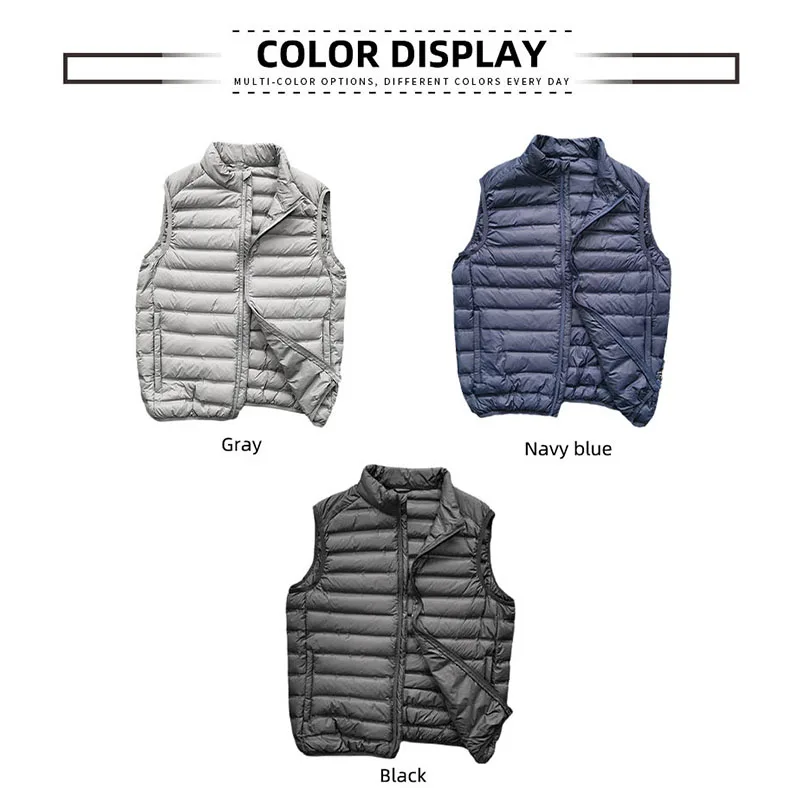 MGP Xuống Vest Trọng Lượng Nhẹ Ấm 90% Màu Trắng Ngỗng Xuống Liền Mạch Của Nam Giới Tank Top Tất Cả Các Trận Đấu Đứng Cổ Áo Áo Khoác