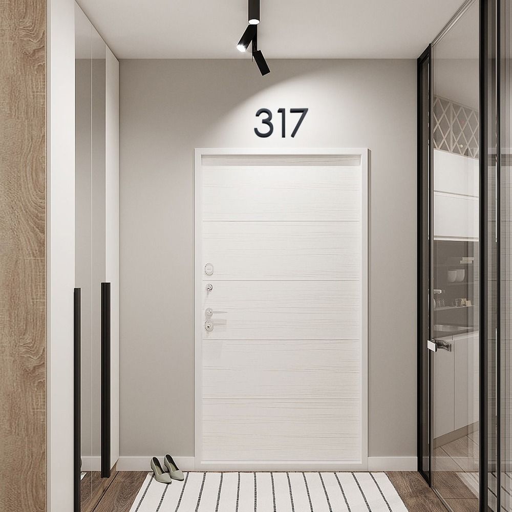 4inch/10cm 3D Black For Home Mailbox Hotel Address ABS Acrylic Numeral Tag Number Plate Sign 0 To 9 Door Label