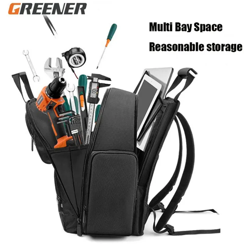Multifunctional Shoulder Toolkit Canvas Electrician Backpack Portable Hardware Pocket Workshop Orkshop Construction Storage Bag