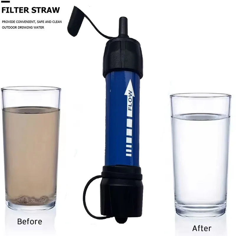 Draagbare noodwaterfilter voor buiten voor wandelen, kamperen en overleven, zuivert de waterbron onderweg, noodgevallen en rampen