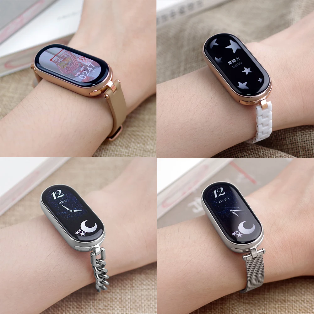Ремешок для Mi Band 10 9 8 7 6 5 4 3 Ремешок для часов Xiao mi Smart Band 9 Ремешок для Mi Band 8 Кожаный браслет для Mi Band 7 Correa