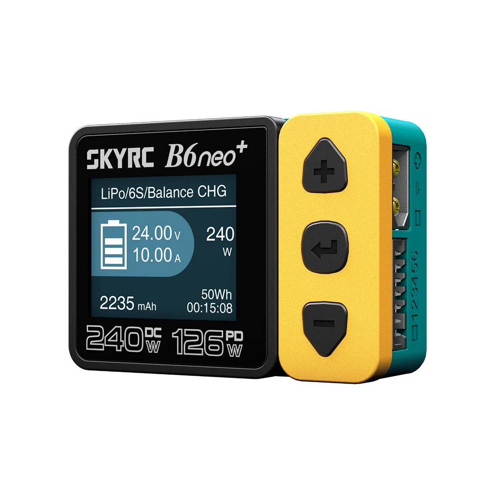 ​ SKYRC B6neo+ Smart Charger High Power DC240W PD126W Mehrsprachiges Balance-Ladegerät 600mA XT60/Typ-C Kompaktladegerät Entlader