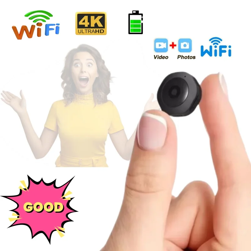 Mini cámara más pequeña 4K HD Espia Wifi seguridad vigilancia del hogar inteligente pequeña cámara Wifi LR visión nocturna detección de movimiento cámara corporal