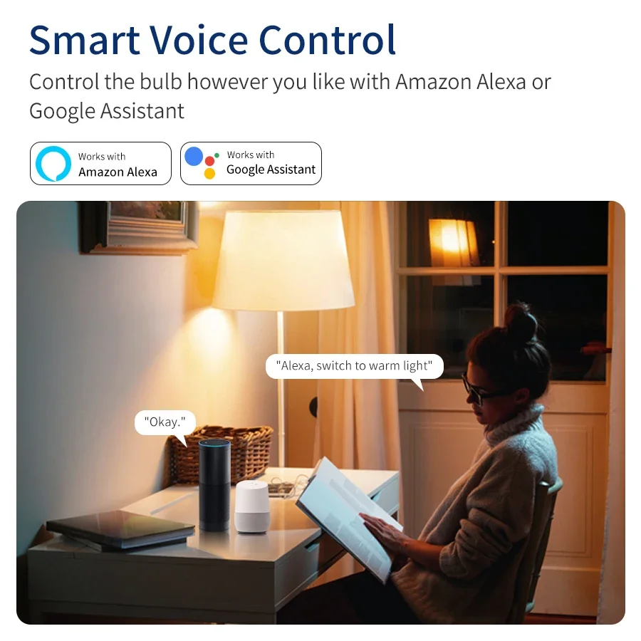 Tuya Smart WiFi LED Bulb Light AC 220V 110V E27 10W 15W 20W LED Lamp Dimmable APP Voice Control Works With Alexa Google Home