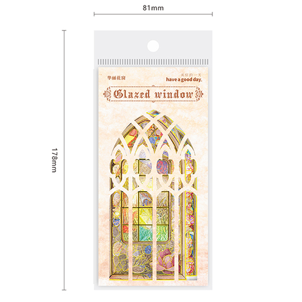 Mr. Paper Vintage Window Stickers American Style Colorful Handbook Material Base Aesthetic Stickers Stationery 10pcs/pack