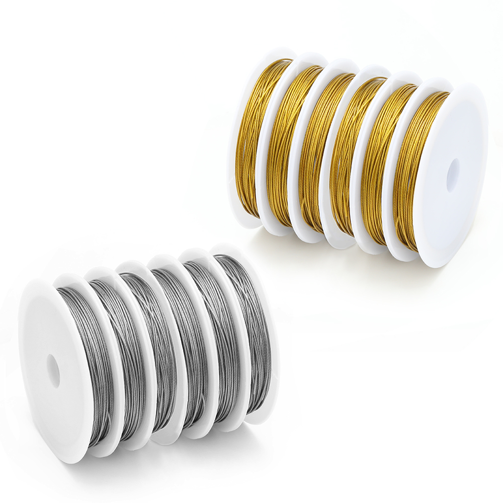 1 Rolle resistente, starke Linie, 0,3/0,5/0,6 mm, Edelstahl-Perlendraht, Schmuckschnüre, Schnur für die Herstellung von DIY-Armbändern und Halsketten