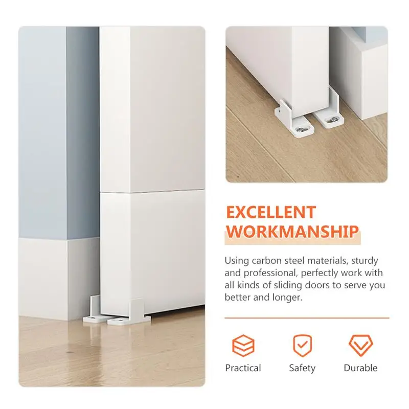 Barn Door Floor Guide Sliding Door Bottom Floor Guide Stopper Hardware Part for Rolling Sliding Cabinet Doors Smooth Silent