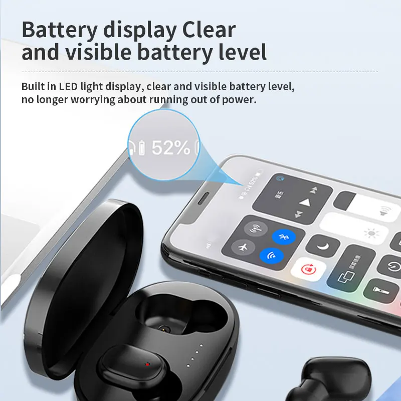 A6s Bluetooth Auriculares TWS en la oreja Bluetooth 5 0 Running Sports Stereo Botones Con Micrófono Inalámbrico Auriculares