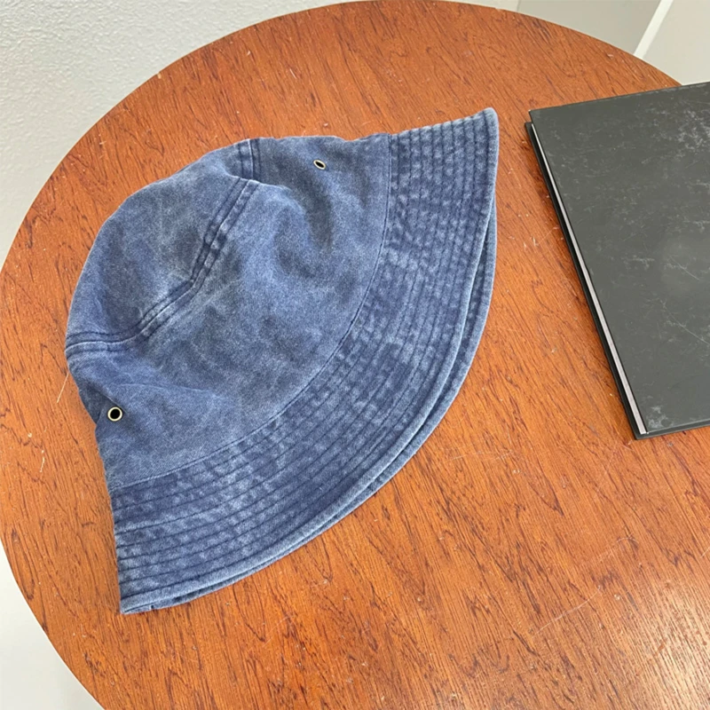 Retro washed fisherman hat for couples, fashionable vintage basin hat, breathable solid color thin design, spring and summer