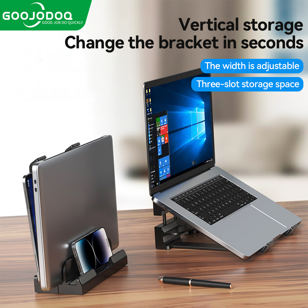 Suporte dobrável para laptop, suporte para notebook, acessórios para macbook, ipad, tablet, telefone, armazenamento, uso duplo, ajustável