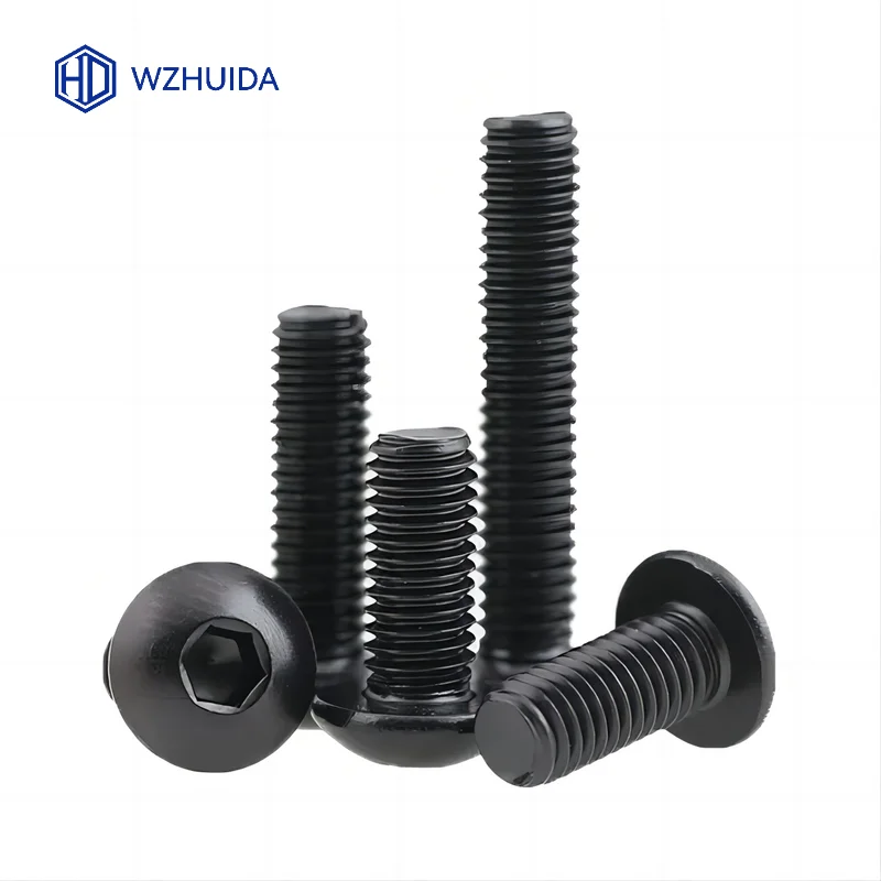M2 M2.5 M3 M4 M5 M6 M8 M10 negro hexagonal cabeza de botón tornillo A2-70 304 acero inoxidable ISO7380