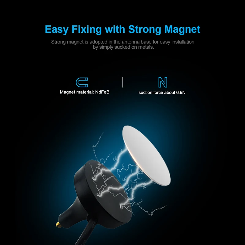 Antenna magnetica a frusta ad alto guadagno da 433MHz SMA maschio 433M modulo Wireless LoRa spettro diffuso WiFi omnidirezionale