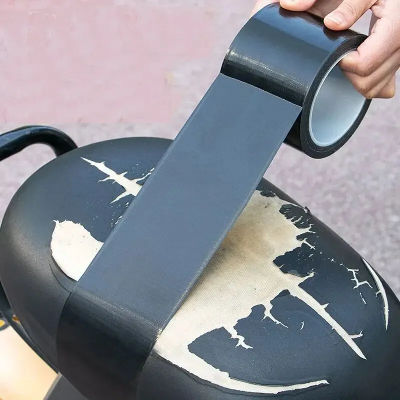 1 rotolo autoadesivo forte toppa in pelle artificiale impermeabile PU riparazione scooter moto sedia in pelle divano toppa fai da te nero