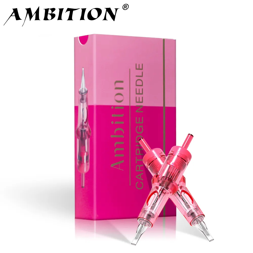 AMBITION Rosa Tattoo-Patronennadeln 0,2 mm 0,25 mm 0,3 mm 0,35 mm Round Liner Mix Needle 1rl 3rl 5rl Wireless Tattoo Machine