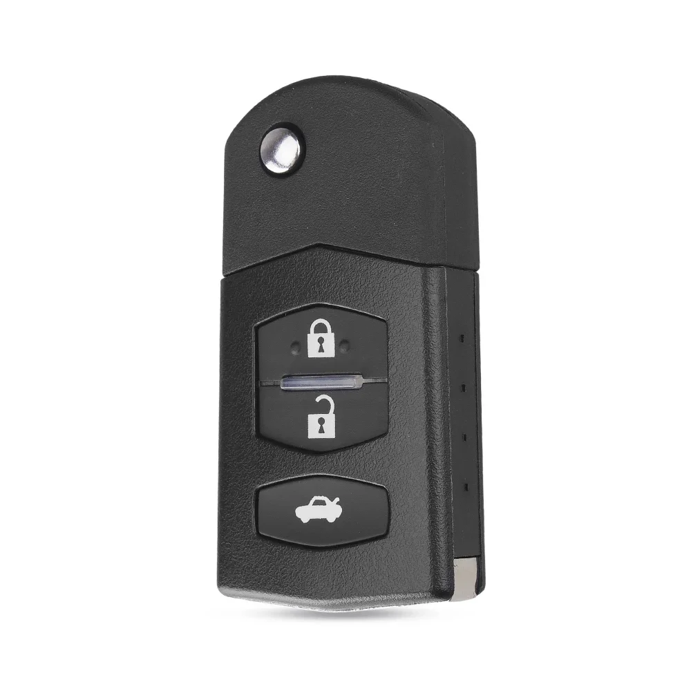 DANDKEY 2/3 Buttons Folding Flip Car Remote Key Shell Fob Case Cover For MAZDA 2 3 5 6 MX5 Uncut Blade With Battery Holder