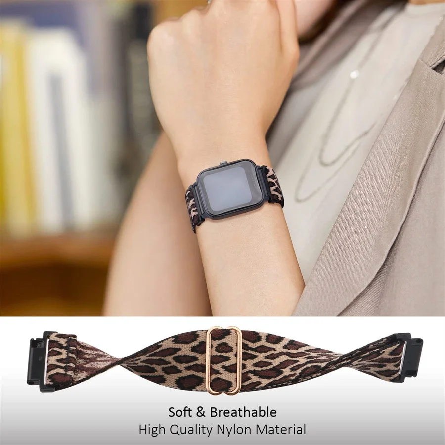 20mm/22mm Band For Amazfit GTS 4/2/2e/3/GTS 2 Mini/GTR 4/3/Pro/GTR2/47mm/stratos Nylon Elastic Watch Bracelet Amazfit bip strap