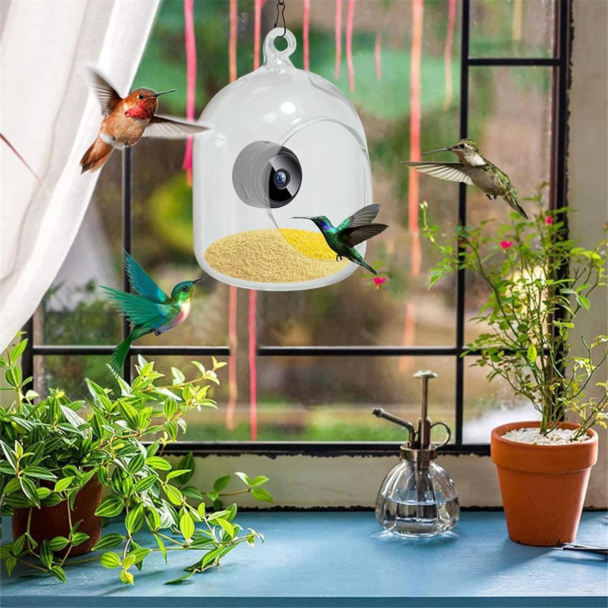 XFDE Bird Feeder with Camera Night-Version Video Camera Bird Feeder, WiFi Remote Connection Camera Bird Feeder with Phone