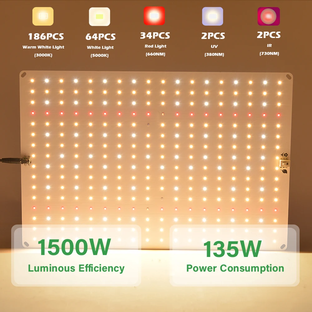 Leclstar Quantum LED Grow Light Veg e Bloom Phytolamp, Plugue UE, para Planta Lâmpada Hidropônica de Espectro Completo Flor de Estufa