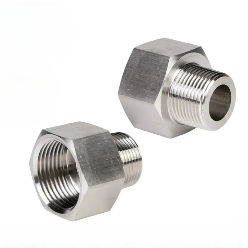 1/8 "1/4" 3/8 "1/2" BSP NPT หญิงชาย Hex ลด Bushing 304 สแตนเลสอะแดปเตอร์ข้อต่อแรงดันสูงสําหรับเครื่องวัดความดัน