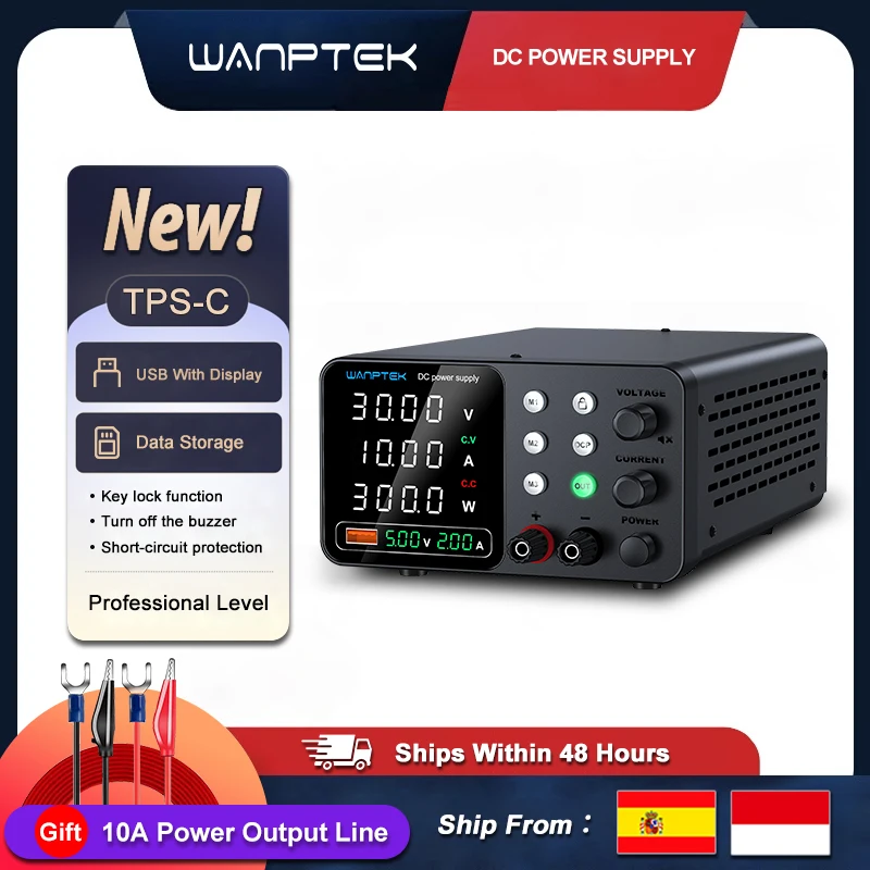 Wanptek laboratoryjny zasilacz DC regulowany 30V 10A 60V 5A do naprawy telefonu ładowanie akumulatora zasilacze laboratoryjne