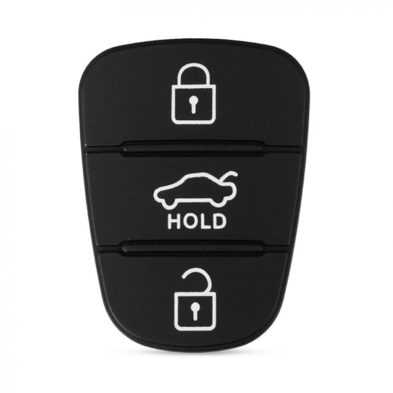 Carcasa para llave de coche remota de 3 botones, almohadilla de goma para Hyundai Solaris Accent Tucson l10 l20 l30 IX35 Kia K2 K5 Rio Ceed