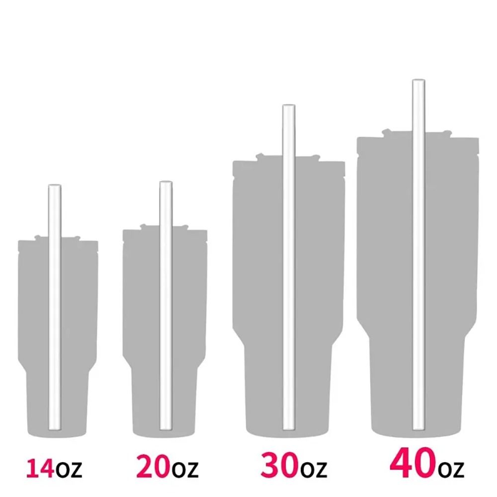Pajitas de acero inoxidable curvadas y rectas para beber, sorbete de 6mm y 8mm reutilizable para taza de Tyeso Stanley de 30oz y 40oz, 1 piezas