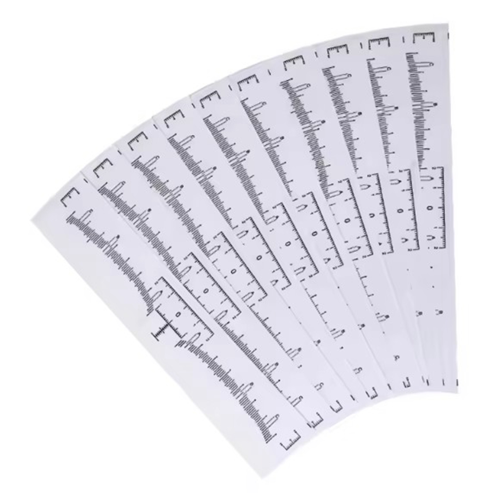 Règle de tatouage jetable pour sourcils, autocollant, Microblading, outils de mesure pour maquillage Permanent, 20 pièces/50 pièces/100 pièces