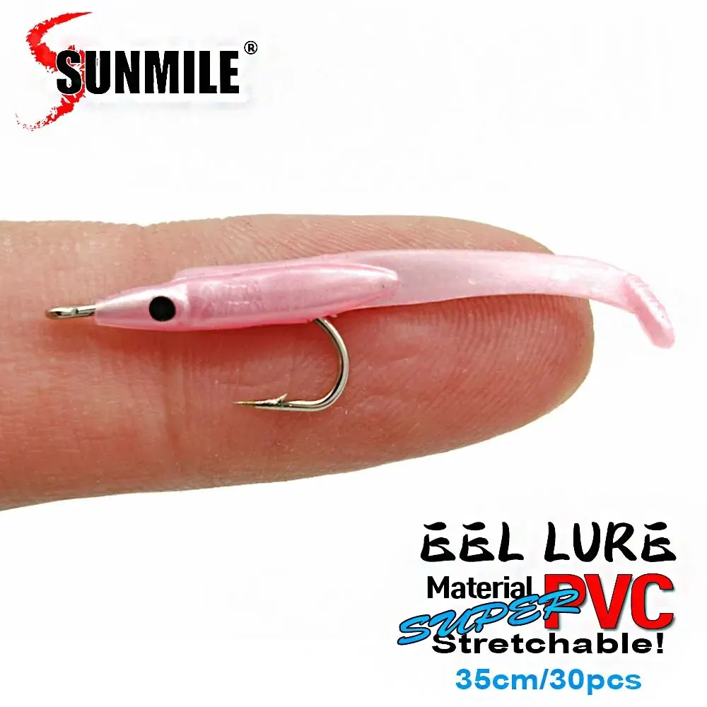 SUNMILE 30pcs Anguilha Isca de pesca macia 35mm PescaTackle Wobblers Iscas de peixe Carpa Leurre Souple Iscas macias