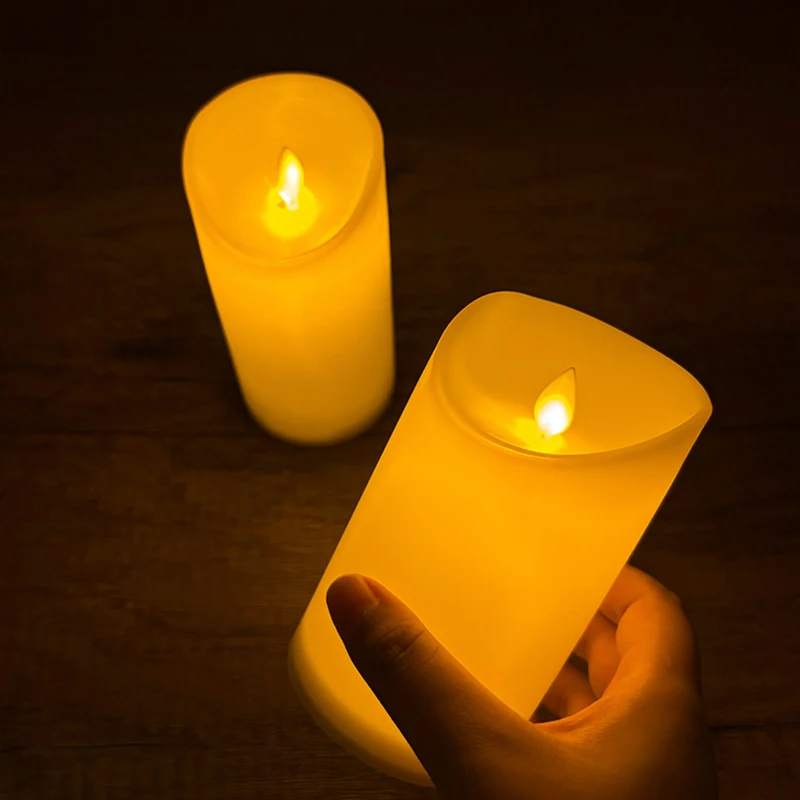 Vela LED sin llama, velas eléctricas decorativas brillantes y cálidas, velas decorativas navideñas para el hogar, decoración para fiesta de Navidad de Ramadán Eid