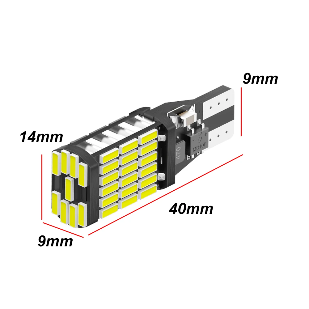 2 pçs t15 4014 45chips w16w led backup luz reserva lâmpada canbus lâmpadas sem erro de alta potência led canbus w16w vermelho âmbar amarelo