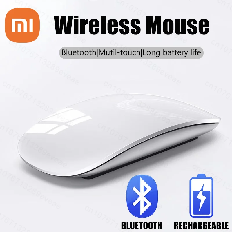 Ratón inalámbrico Bluetooth Xiaomi, ratón silencioso recargable con tacto multiarco, ratón mágico ultrafino para ordenador portátil, Ipad, Mac, PC y Macbook