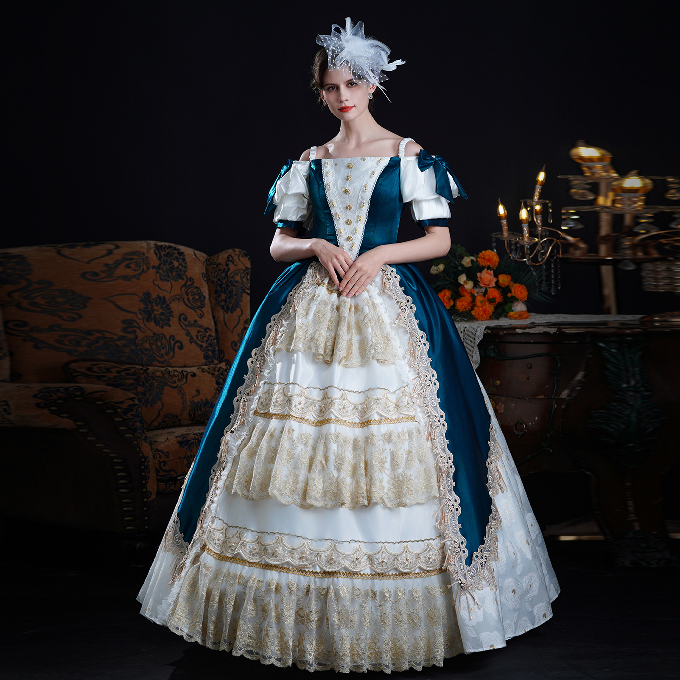 Vestidos femininos do século 18, marie antoinette, vestidos longos vitorianos rococó, roupas de teatro histórico