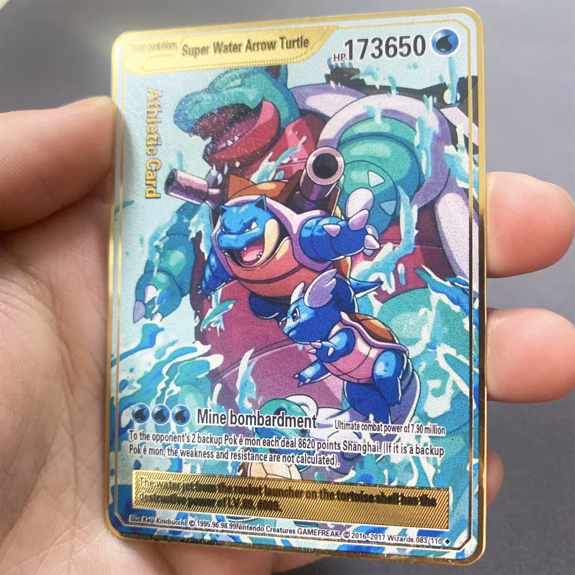 10000 Arceus Vmax DIY Golden Pokemon การ์ดโลหะภาษาอังกฤษเหล็ก Pokmo ตัวอักษร Pikachu Mewtwo GX เด็กของขวัญคอลเลกชันเกมการ์ด