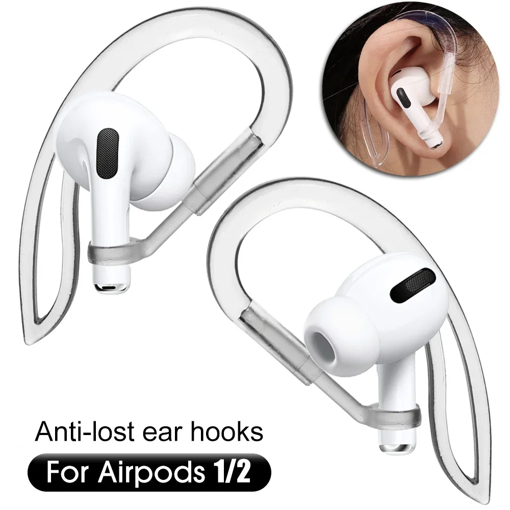 1/3/5 pares de ganchos de silicona para las orejas para Airpods 1/2 gancho de oreja transparente antideslizante ajustable deportes al aire libre ganchos para las orejas soporte de puntas