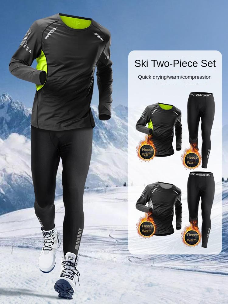 Esqui masculino calor de secagem rápida esportes ao ar livre escalada pista terno/conjunto para correr fitness ginásio pesca golfe jogging ciclismo caminhadas