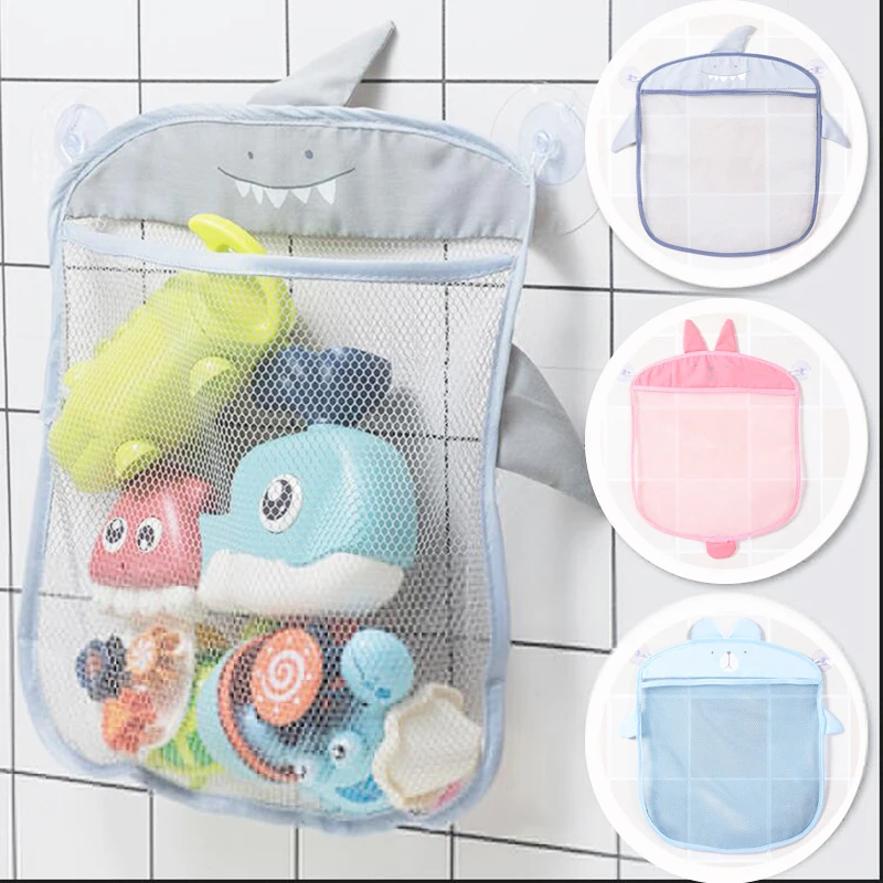 Saco de malha do banheiro do bebê dos desenhos animados formas animais pano areia brinquedos armazenamento net saco otário organizador para crianças brinquedos banho cesta do miúdo