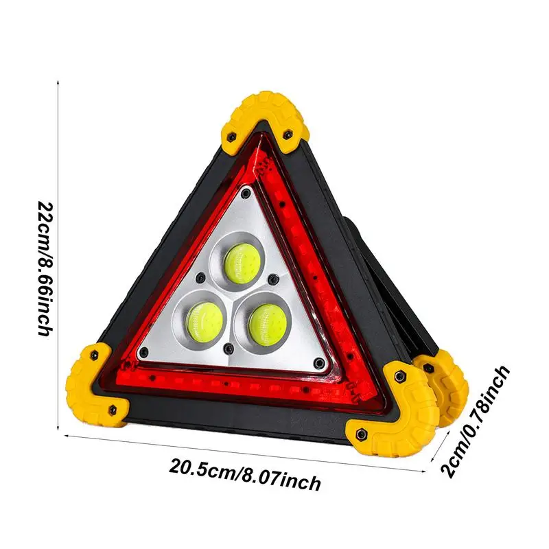 Led Warning Triangle Quick Charge Foldable Waterproof Triangles Lights Portable Bright & Eye-Catching Lightweight Safety Sign