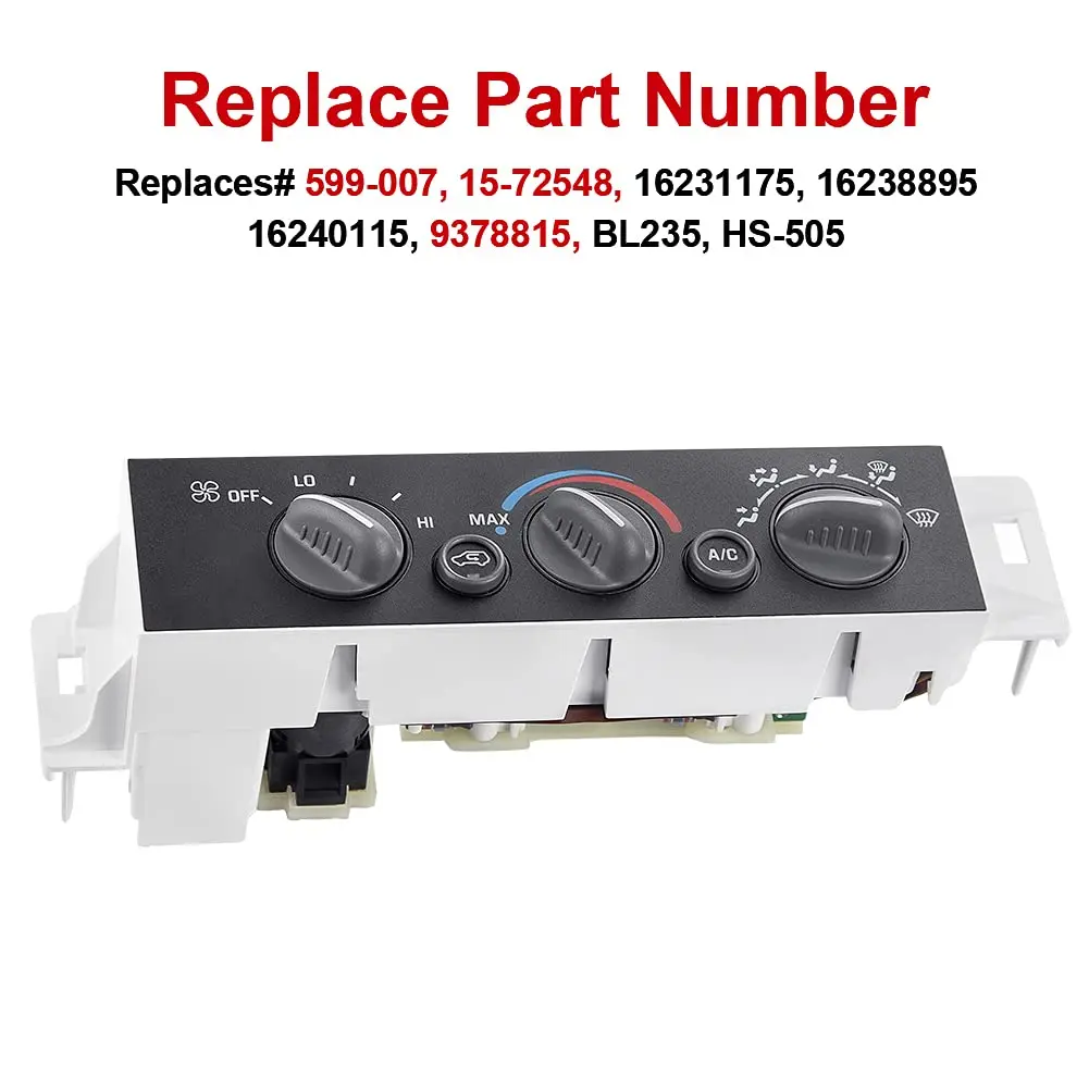 15-72548 09378815   Módulo de aire acondicionado del Panel de Control de clima del calentador A/C para Chevrolet GMC C1500 C2500 C3500 K1500 1996-2000