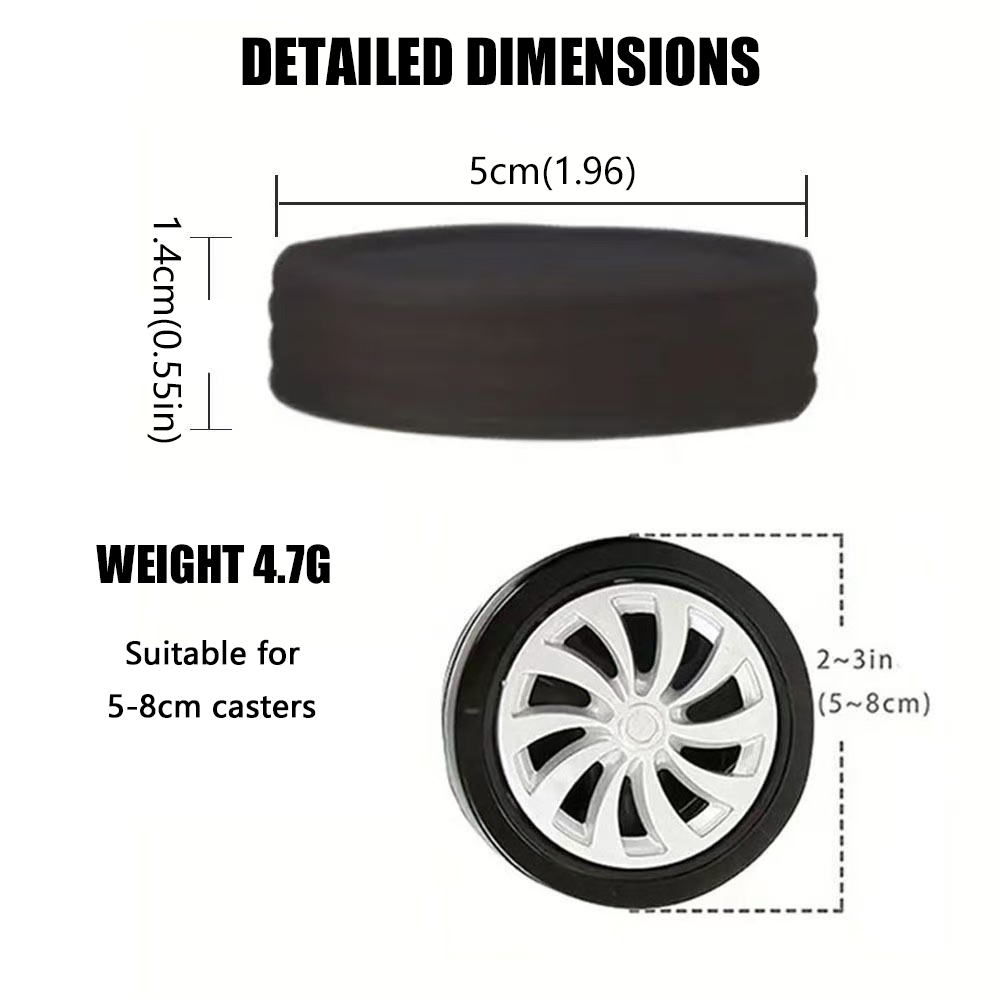 Protector de rueda de silicona para compartimento de equipaje, cubierta protectora de rueda, cubierta de carrito, funda con ruedas silenciosa, accesorios para maleta, 32/8 Uds.
