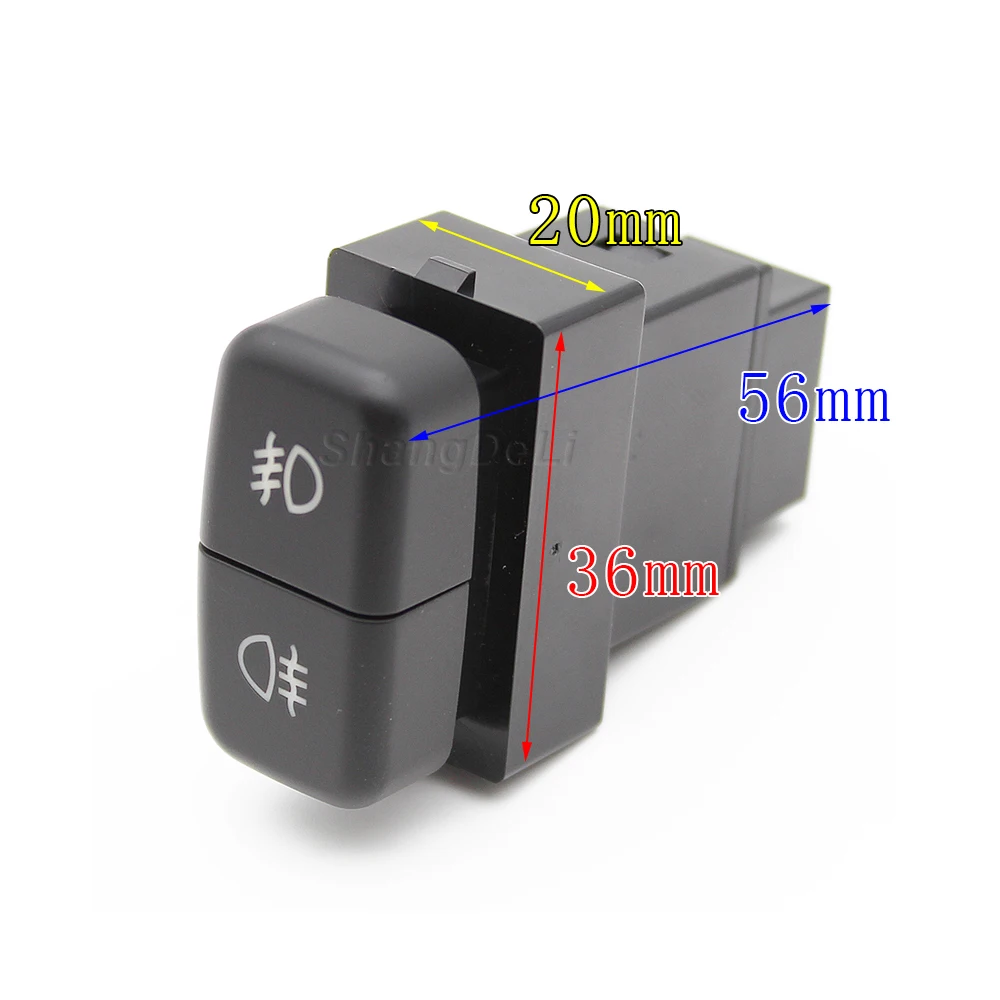 DC12V para Mitsubishi Pajero Triton ASX Lancer luz LED roja doble interruptor de luz antiniebla delantera trasera botón de encendido y apagado