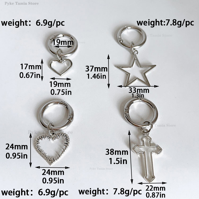 2 uds. De estrellas huecas de Metal, corazones plateados, colgante, botas, zapatos, hebillas, decoración, joyería de fiesta, gancho a presión Diy, accesorios para zapatos de mujer