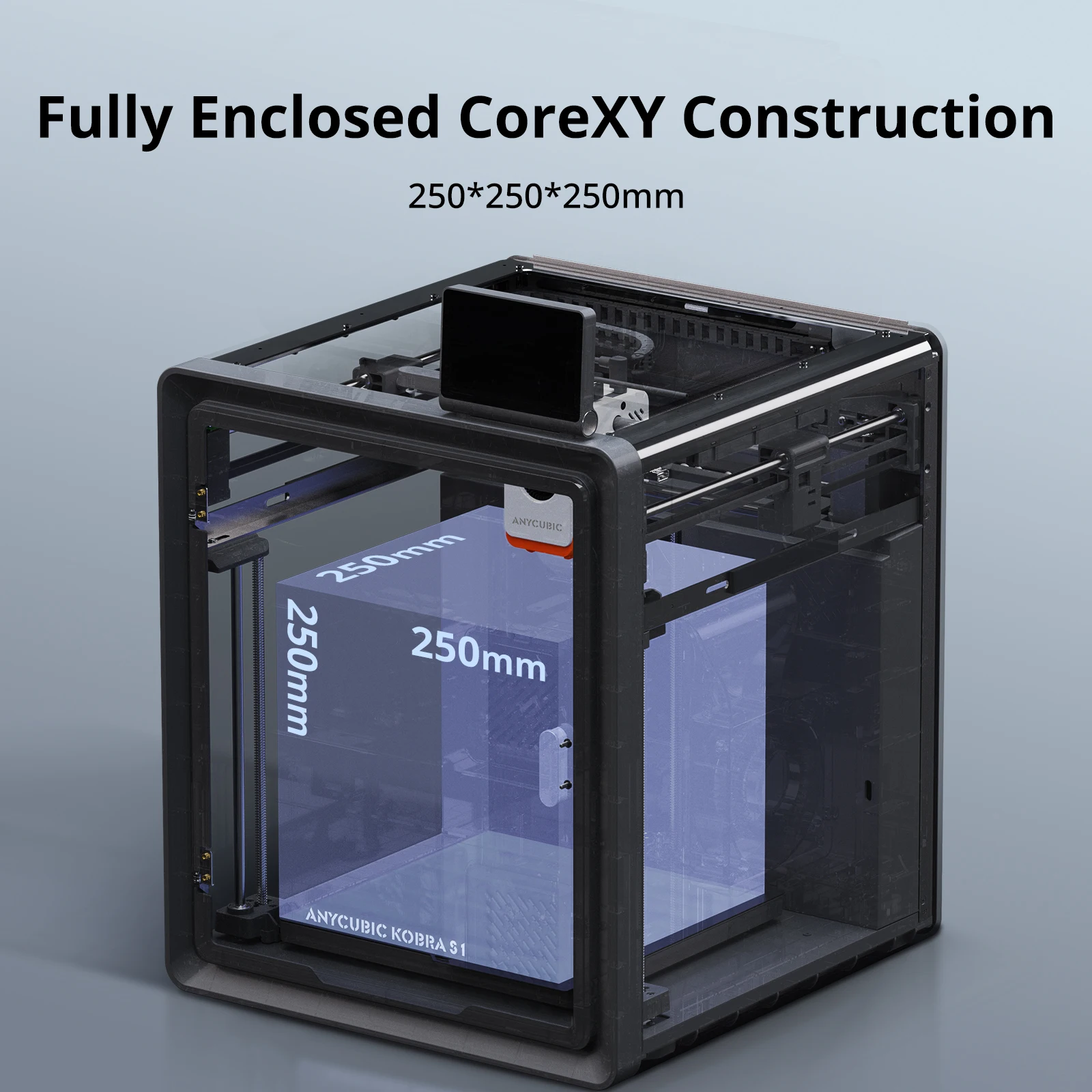 Anycubic Kobra S1 AE-versie 3D-printerkern XY Stabiele structuur Max. snelheid 600 mm/s Hoge precisie Ultrastille 3D-printer