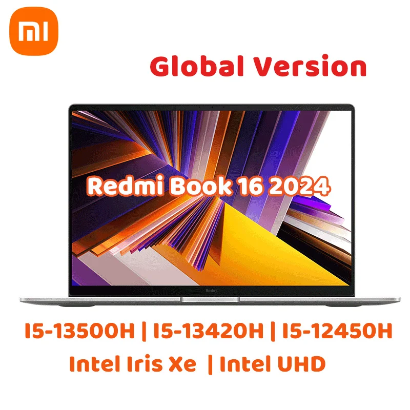 Xiaomi redmi Book 16แล็ปท็อป2024 Intel Core i5โน้ตบุ๊ค16นิ้ว DDR5 16GB + 512G/1TB SSD IRIS XE/UHD กราฟิก Windows 11 PC