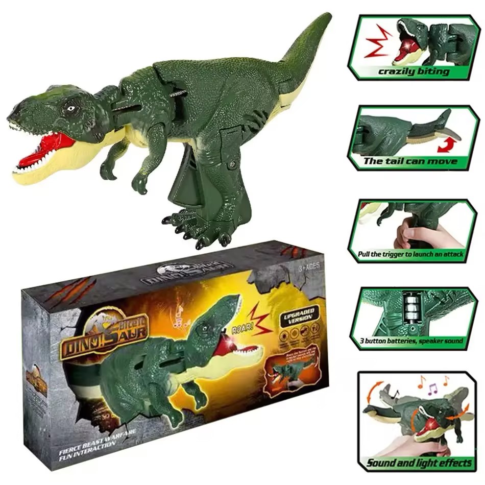 21cm/28cm Funny Za Za Sound Dinosaur Children Decompression Toy with Light Hand-operated Telescopic Spring Swing Dinosaur Toys