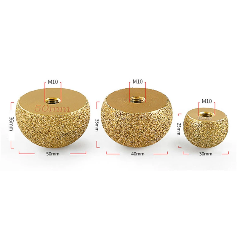 Diamond Brazed Round Grinding Head Abrasive Tool For Internal Arc Grinding Of Stones Engraving Tool Head Mushroom Head