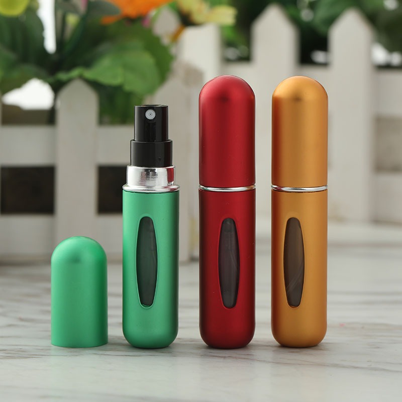 5ml/pcs Refillable Metal Perfume Bottle with Spray Fragrance Pump Portable Travel Cosmetic Container Mini Spray Atomizer Bottle