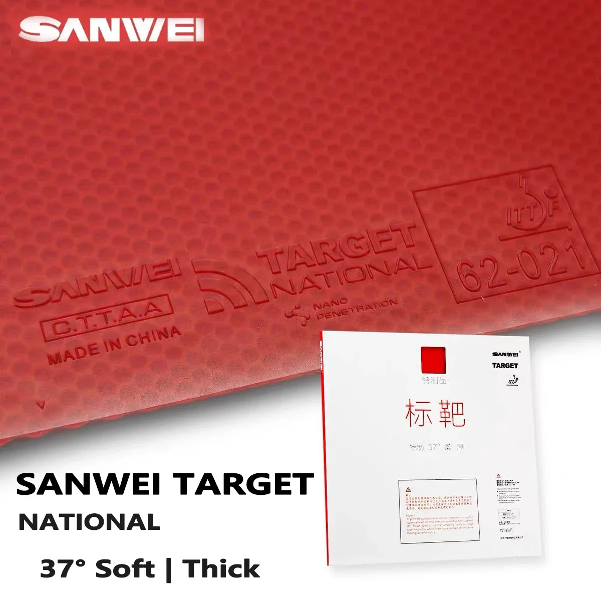 Original SANWEI TARGET 3 National Table Tennis Rubber Target Soft Special Ping Pong Sponge Sticky Rubber Japanese Soft Sponge