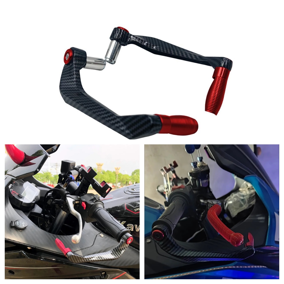 Motocicleta cnc alumínio guiador freio & embreagem alavanca handguard escudo e protetor acessórios de modificação engrenagem
