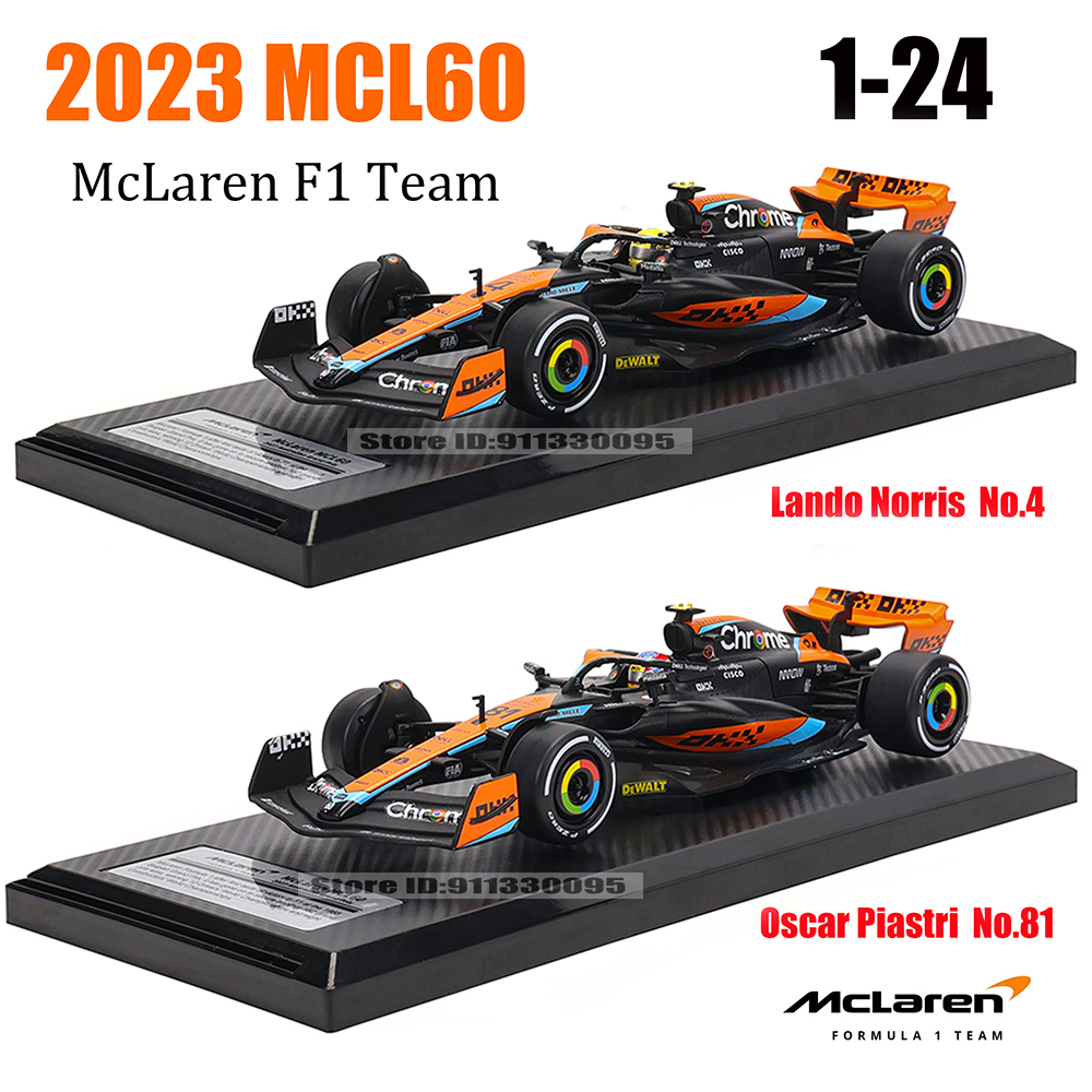 CCA MSZ 1:24 Nuevo Equipo McLaren F1 2023 MCL60 4 #   Lando Norris 81 #   Regalo de colección de la serie de juguetes de modelo de coche de aleación Oscar Piastri