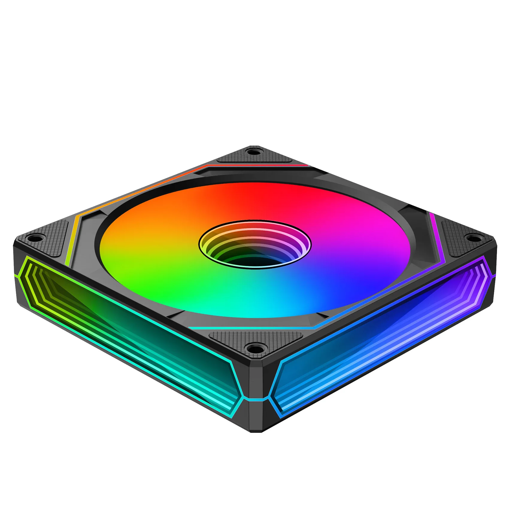 ICE Whale Prism 6PRO ARGB PC Case Fan 12cm 3-sided Infinite Mirror 5V 3PIN Motherboard Lighting Sync 4PIN PWM Silent Cooling Fan